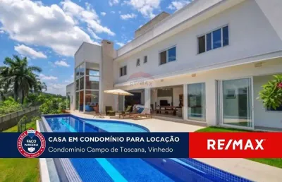 Aluga-se no campo de toscana, casa com 4 suítes, escritório, piscina e área gourmet.