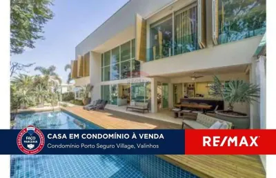 Casa à venda no porto seguro village - 4 suítes,  sala de ginástica, escritório, cinema, e piscina  - valinhos
