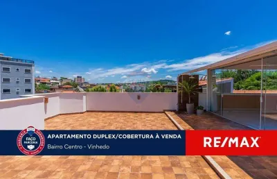 Apartamento cobertura duplex, com 3 dormitórios, sendo 1 suíte, àrea gourmet e 2 garagens cobertas, para venda em vinhedo - sp