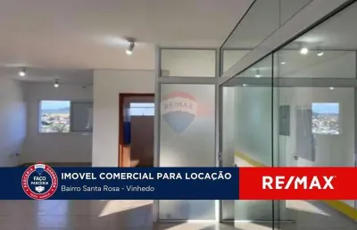 Sala comercial com vaga de garagem e banheiro para locação em vinhedo - sp