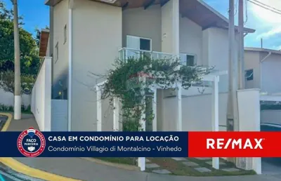 Aluga-se casa com 3 dormitórios, 1 suíte, 2 vagas de garagem e área verde - condomínio villagio di montalcino