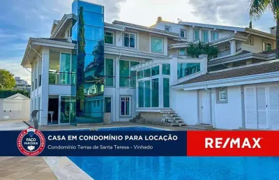 Casa de alto padrão para locação no condomínio terras de santa teresa