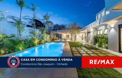 Casa moderna mobiliada à venda no condomínio são joaquim – vinhedo/sp pronta para morar  com 4 suítes