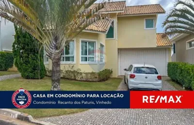 Casa para locação no condomínio  recanto dos paturis em vinhedo