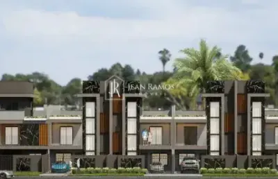 Compre com 10 % de entradalançamento no xaxim , sobrados frente rua com até 4 suites e piscina!!