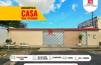 Casa em condomínio para venda em manaus, adrianópolis, 3 dormitórios, 1 suíte, 3 banheiros, 3 vagas
