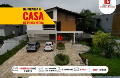 Casa em condomínio para venda em manaus, ponta negra, 4 dormitórios, 3 suítes, 6 banheiros, 6 vagas