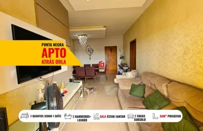 Apartamento para venda em manaus, ponta negra, 3 dormitórios, 1 suíte, 3 banheiros, 2 vagas