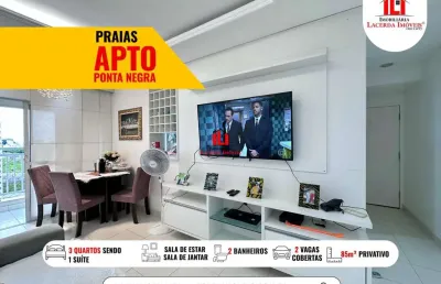 Apartamento para venda em manaus, ponta negra, 3 dormitórios, 1 suíte, 2 banheiros, 2 vagas