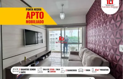 Apartamento para venda em manaus, ponta negra, 2 dormitórios, 1 suíte, 2 banheiros, 1 vaga