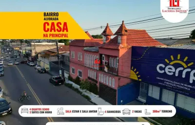 Casa para venda em manaus, alvorada, 4 dormitórios, 3 suítes, 4 banheiros, 2 vagas