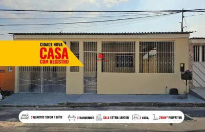 Casa para venda em manaus, cidade nova, 3 dormitórios, 1 suíte, 2 banheiros