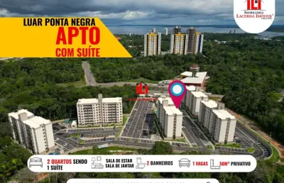 Apartamento para locação em manaus, ponta negra, 3 dormitórios, 1 suíte, 2 banheiros, 1 vaga