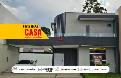 Casa em condomínio para venda em manaus, ponta negra, 3 dormitórios, 3 suítes, 4 banheiros, 4 vagas