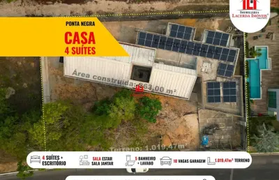 Casa em condomínio para venda em manaus, ponta negra, 4 dormitórios, 4 suítes, 5 banheiros, 4 vagas