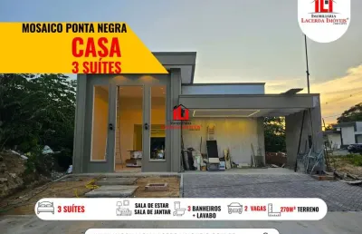 Casa em condomínio para venda em manaus, ponta negra, 3 dormitórios, 3 suítes, 3 banheiros, 4 vagas