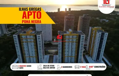 Apartamento para venda em manaus, ponta negra, 3 dormitórios, 2 suítes, 3 banheiros, 2 vagas