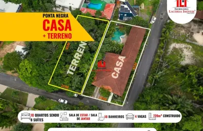 Casa em condomínio para venda em manaus, ponta negra, 10 dormitórios, 8 suítes, 10 banheiros, 4 vagas