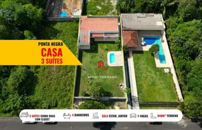 Casa em condomínio para venda em manaus, ponta negra, 3 dormitórios, 3 suítes, 4 banheiros, 10 vagas