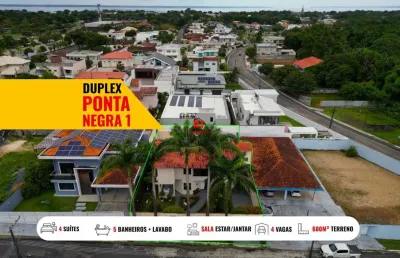 Casa em condomínio para venda em manaus, ponta negra, 4 dormitórios, 4 suítes, 5 banheiros, 4 vagas