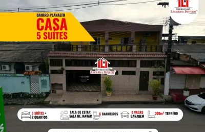 Casa para venda em manaus, planalto, 5 dormitórios, 5 suítes, 6 banheiros, 3 vagas