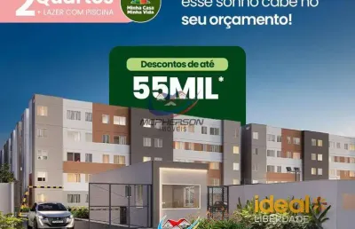 Apartamento à venda com 2 quartos, 37,82m² no ideal + liberdade em ananindeua, águas brancas.