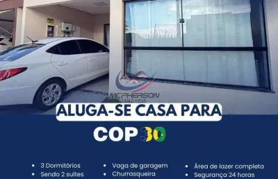 Casa de luxo para alugar mobiliada para cop 30 com 3 quartos sendo 2 suítes e piscina em belém