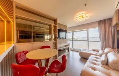 Inbox cia imobiliária aluga ótimo apartamento tipo loft, 100% mobiliado e decorado, no residence du lac, no cristal.