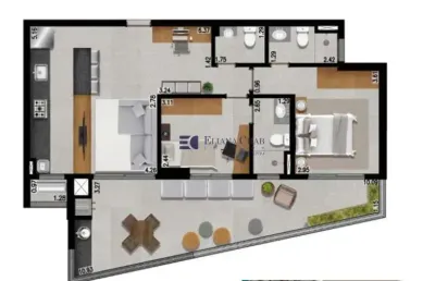 Apartamento com 2 quartos à venda na Vila Aviação, Bauru 