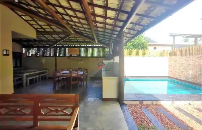 Casa em condomínio à venda em lagoa do aruá, mata de são joão - churrasqueira, piscina e mobiliado