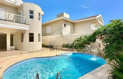Luxuosa casa de alto padrão no parque residencial damha i, são josé do rio preto-sp: 4 suítes, 492m², 6 vagas.