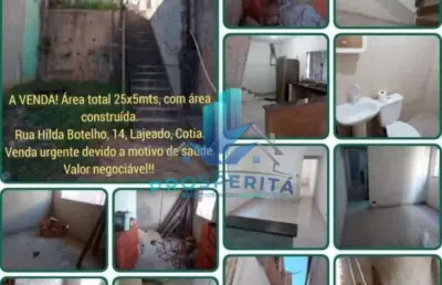 Terreno com casa em construção - 125mts - bairro lagedo - cotia/sp