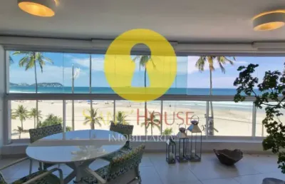 Locação anual  apartamento alto padrão frente ao mar, mobiliado