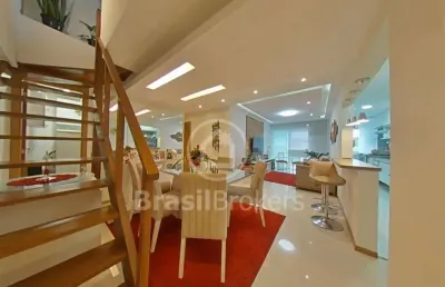 Cobertura duplex à venda com 181,00m² e 3 quartos em freguesia (jacarepaguá), rio de janeiro - rj
