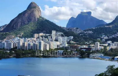 More na lagoa com vista exuberante para a floresta e lagoa