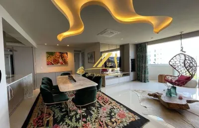 Aluguel de apartamento 2 suítes, com closet e hidromassagem, decorado e mobiliado.125m2. vista mar, andar alto no jardim apipema. 1 vaga. ótimo!