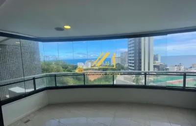 Apartamento 4 suítes, 2 varandas, 198m2 com vista mar em ondina! super ventilado! dependência completa. 3 vagas soltas. prédio com ótima infraestrutur