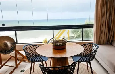 Apartamento 2 quartos finamente decorado e mobiliado frente mar. edf. terrazzo rio vermelho. nascente total, na praia do buracão! 1 vaga de garagem