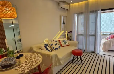 Aluguel de apartamento quarto e sala mobiliado com vista mar, 48m2, na vitória. vitória residencial, andar alto, ventilado. 1 vaga de garagem. ótimo