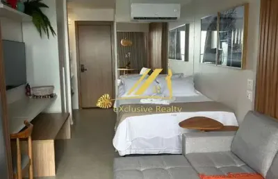 Aluguel de studio mobiliado, andar alto, com vista mar. 27m2. alive corredor da vitória. prédio com uma ótima infraestrutura de lazer. vaga rotativa