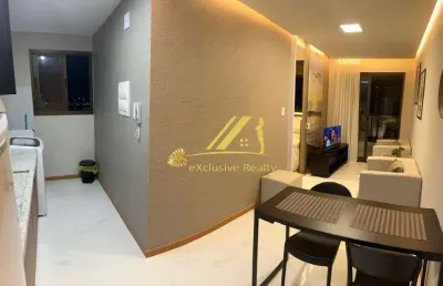 Smart convenções: quarto e sala com varanda mobiliado, 30m2, a 800m da praia, perto do centro de convenções. 1 vaga privativa. rooftop vista mar!