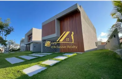 Casa moderna no alphaville litoral norte 2. 4 suítes com piscina, área gourmet com churrasqueira! 294m2 de área construída, na parte alta! um charme!