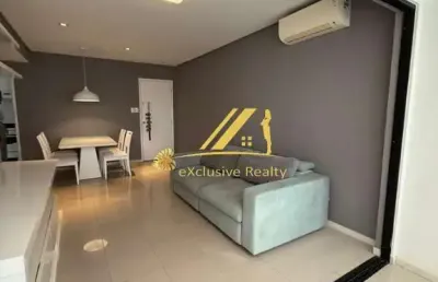 Apartamento 3/4, 89m2, 1 suíte, banheiro social, varanda integrada a sala com fechamento em reiki. edf. torres do iguatemi. 2 vagas de garagem.
