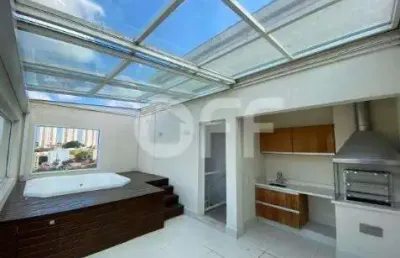 Cobertura com 3 quartos para alugar na rua frei josé de monte carmelo, 604, ponte preta, campinas, 170 m2 por r$ 8.900