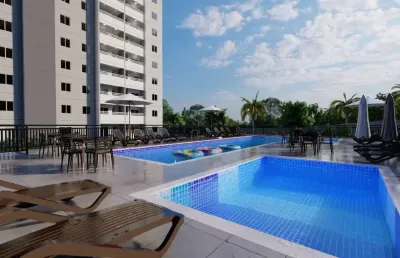 Apartamento 2 dormitórios , 1 vaga , com sacada , 48m, em poá