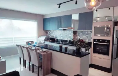 Apartamento com 3 dormitórios e varanda gourmet, 64 m², suzano