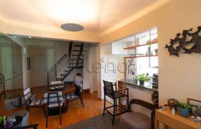 Apartamento cobertura mobiliado à venda com 1 suíte no cambuí, campinas.
