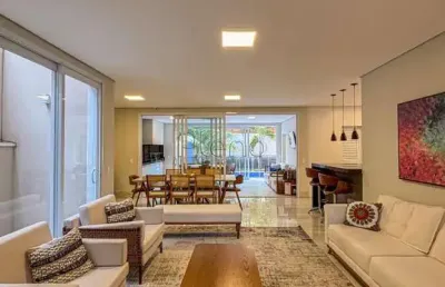 Sobrado para alugar em campinas, swiss park, com 4 suítes, com 352.47 m²