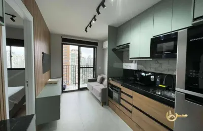 Apartamento com 1 dormitório para alugar, 27 m² por r$ 4.000,00/mês - campo belo - são paulo/sp