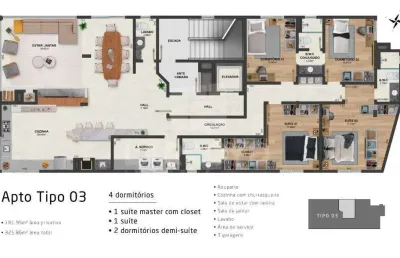 Apartamento com 4 quartos à venda na Rua Miguel Inácio Faraco, Vila Moema, Tubarão